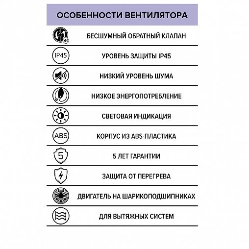 Вентилятор осевой вытяжной DiCiTi AEON 4C D100, с обратным клапаном фото