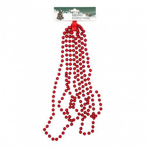 Бусы Шарики, d 10 мм, 2,7 м, красные фото