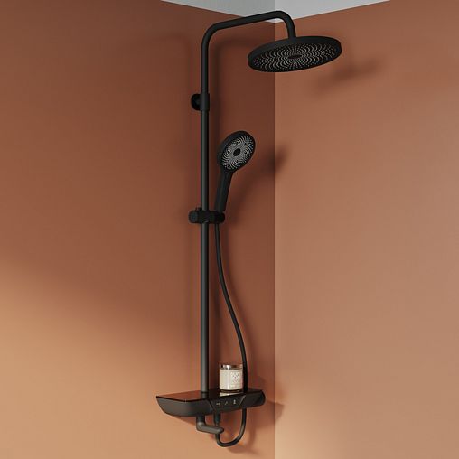 Душевая система с тропическим душем IDDIS SpaHome, с управлением Push Control, черная матовая фото