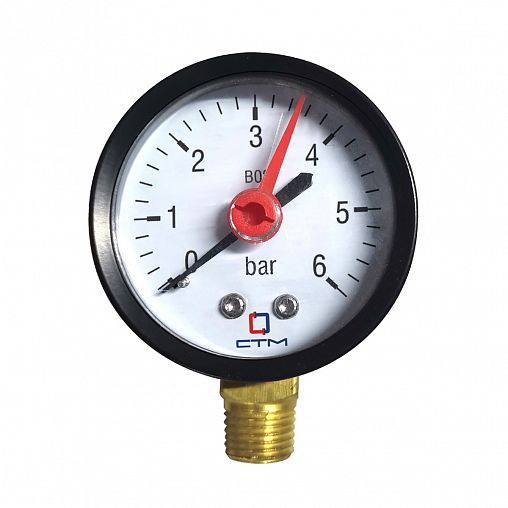 Манометр радиального подключения СТМ CPM14R06, 1/4", до 6 бар фото