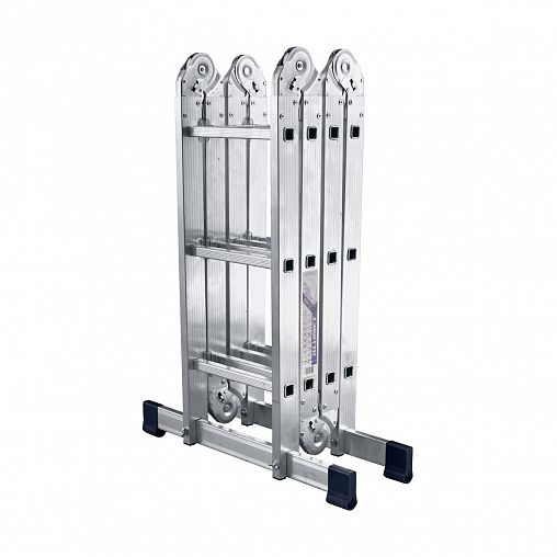 Лестница-трансформер шарнирная Alumet TL4045, алюминиевая, 2 x 4 + 2 x 5 ступеней, 2,51 - 4,91 м фото
