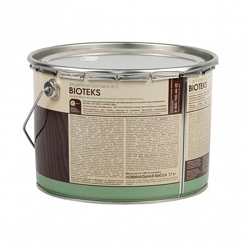 Защитный лессирующий состав для дерева Bioteks 2-в-1, 9 л, дуб фото