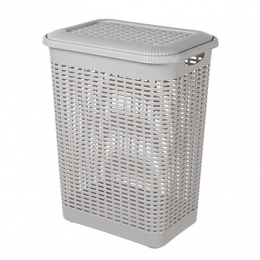 Корзина для белья Econova, 420 x 310 x 560 мм, 50 л, светло-серая фото