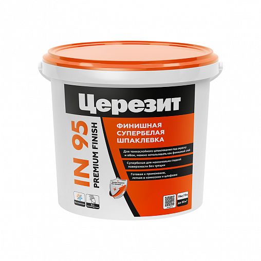 Шпаклевка финишная полимерная Церезит (Ceresit) Premium Finish IN 95, готовая, 18 кг фото