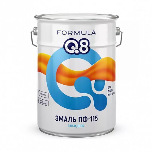 Эмаль ПФ-115 алкидная Formula Q8, глянцевая, 20 кг, белая фото