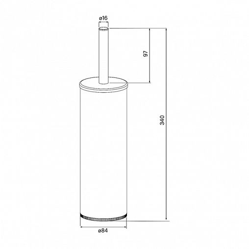 Ершик для унитаза IDDIS Optima Home, с подставкой, черный матовый фото