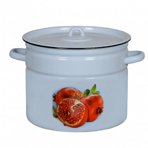 Кастрюля эмалированная СтальЭмаль с крышкой, 9 л, с декором фото