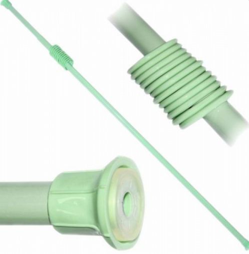 Карниз для ванной раздвижной Violet, с кольцами, 210 см, салатовый фото