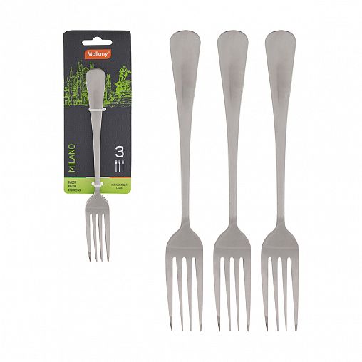 Вилка столовая Mallony Milano, набор 3 шт фото