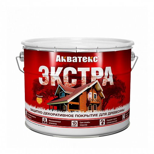 Защитно-декоративное покрытие для дерева Акватекс Экстра, полуглянцевое, 9 л, бесцветное фото