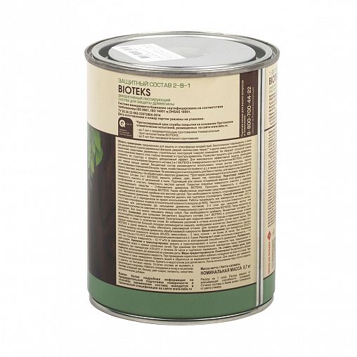 Защитный лессирующий состав для дерева Bioteks 2-в-1, 0,8 л, дуб фото