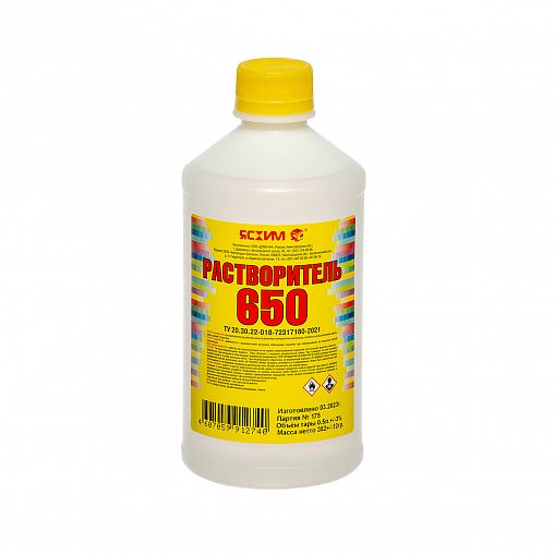 Растворитель 650 Ясхим, ПНД, 0,5 л фото