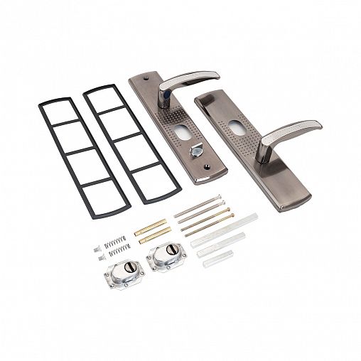 Ручка дверная на планке Аллюр РН-А222-1-L, левая, с подсветкой, матовый никель фото