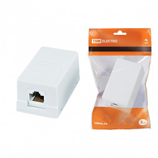 Розетка компьютерная RJ45 Tdm Electric, белая фото