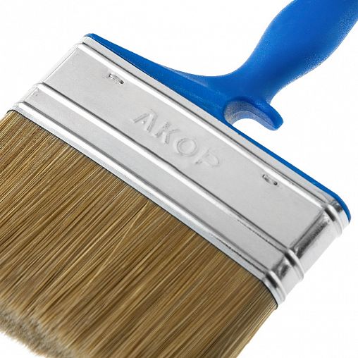 Кисть плоская для лаков Акор Мастер, искусственная щетина, пластиковая ручка, 100 x 17 мм фото
