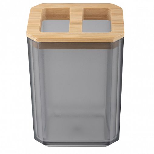 Стакан для зубных щеток Рыжий кот Оникс, с разделителями, серый фото