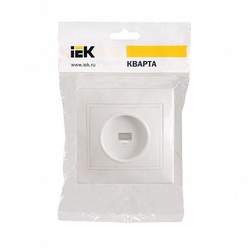 Розетка телефонная встраиваемая RJ11 IEK Кварта, IP20, белая фото