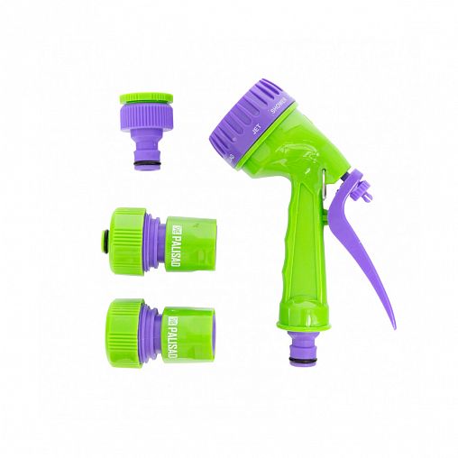 Набор для подключения шланга Palisad, (пистолет 7 режимов полива, адаптер, 2 соединителя), 3/4" фото