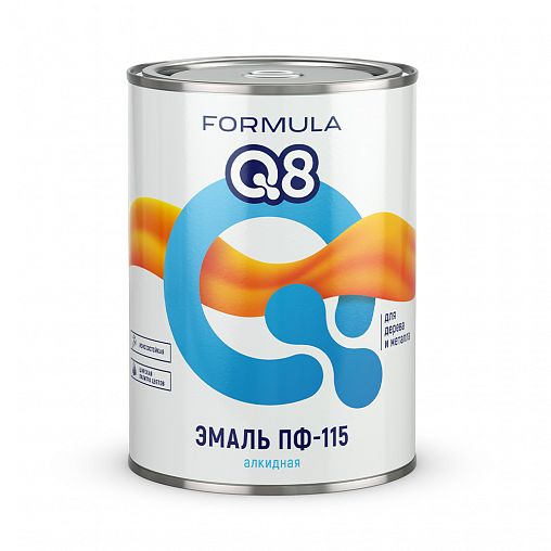 Эмаль ПФ-115 алкидная Formula Q8, глянцевая, 0,9 кг, вишневая фото