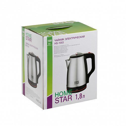Чайник электрический Homestar HS-1003, 1,8 л, сталь фото