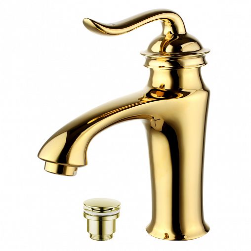 Смеситель для раковины Lemark Brava LM4706G, однорычажный, золото фото