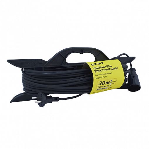 Удлинитель на раме Старт SG KG 1х30/РС16, 1 розетка, без заземления, 2 x 0,75 мм², 30 м, черный фото