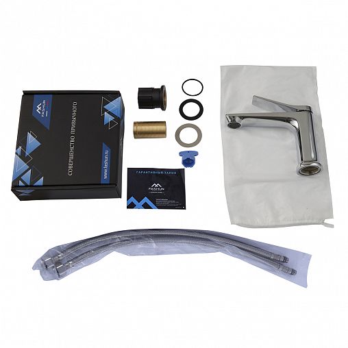 Смеситель для раковины с коротким изливом Fashun A1086, хром фото