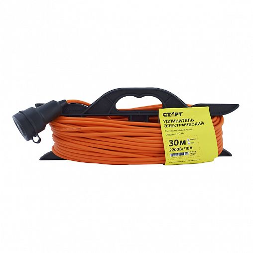 Удлинитель на раме Старт SG 1х30-Z/РС16, 1 розетка, с заземлением, 3 x 0,75 мм², 30 м, оранжевый фото