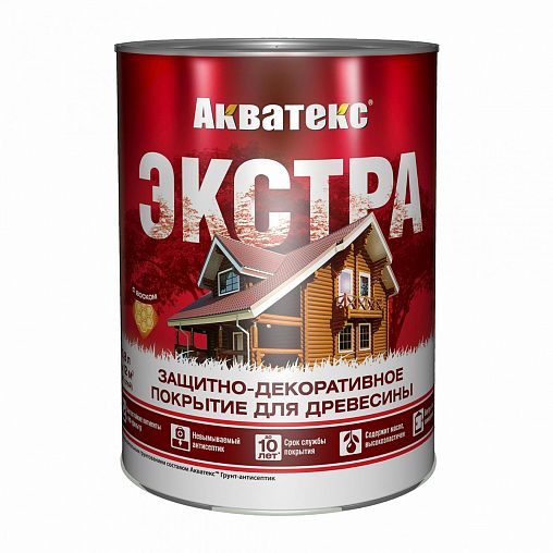 Защитно-декоративное покрытие для дерева Акватекс Экстра, полуглянцевое, 0,8 л, ваниль фото