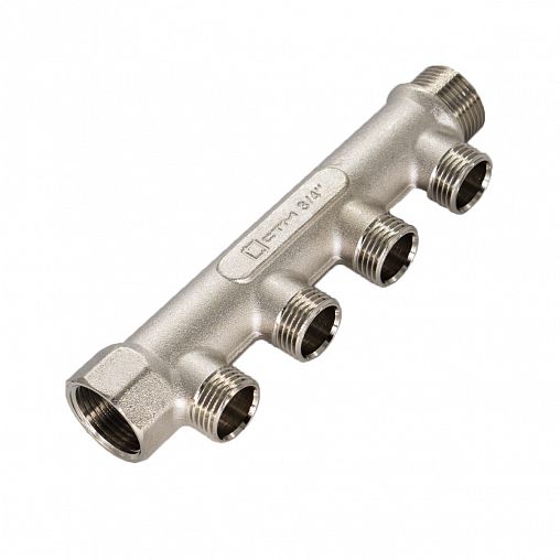 Коллектор универсальный СТМ, 1/2" x 3/4" x 4 выхода (наружная резьба) фото