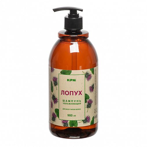 Шампунь увлажняющий Kipni Лопух, для всех типов волос, 900 мл цена ...