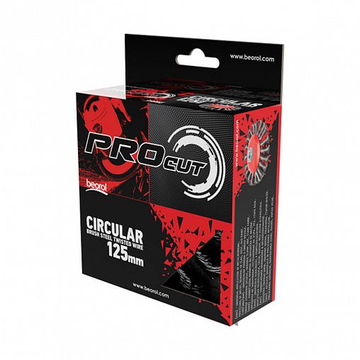 Щетка для УШМ Beorol, тарелка, 125 мм, М14, витая проволока фото