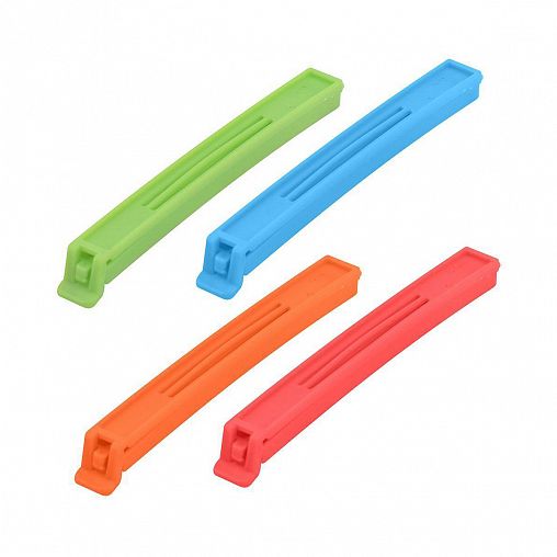 Зажимы для пакетов Мультидом Клип, 14 см, 4 шт фото