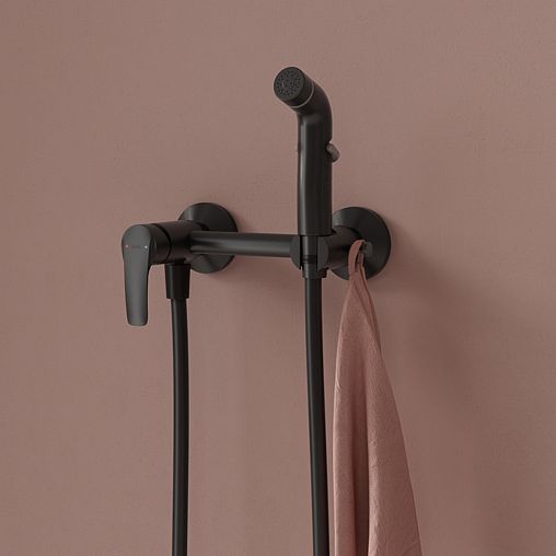 Гигиенический душ со смесителем IDDIS Ray, черный матовый фото