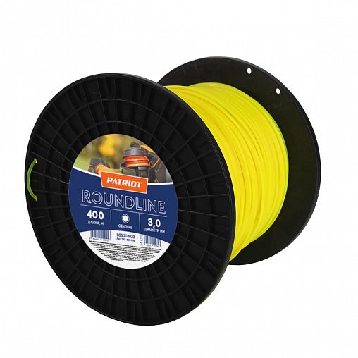 Леска для триммера Patriot Roundline, круг, диаметр 3 мм, длина 400 м фото