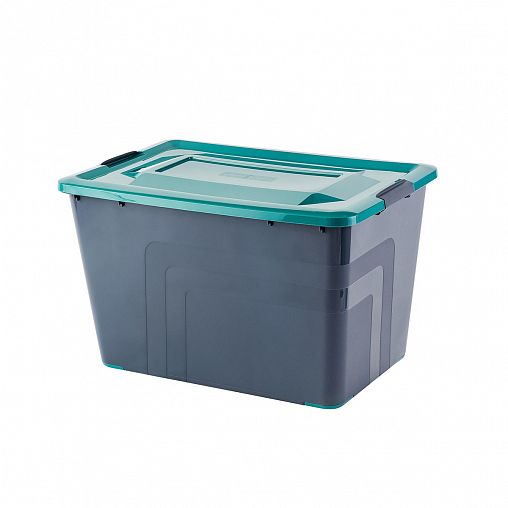 Ящик для хранения Plast Team Bergen Fjord, с лотком, 52 л, вулканический базальт фото
