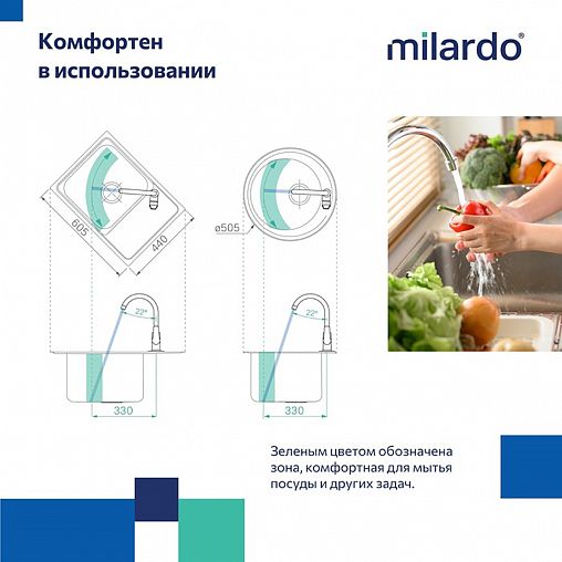 Смеситель для кухни Milardo Meal M01BLJ0M05, черный матовый фото