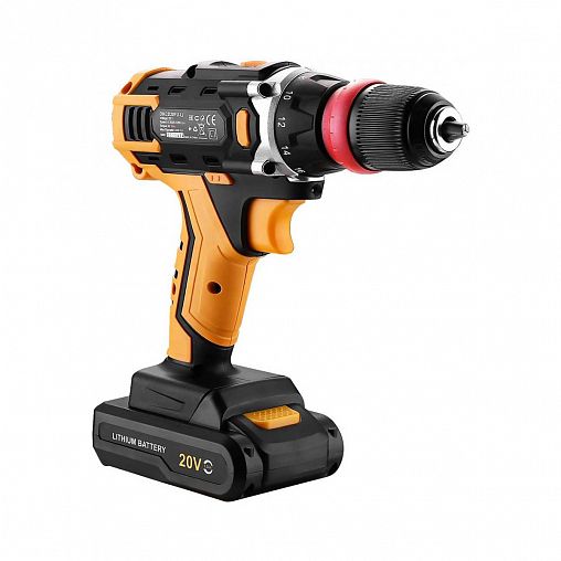 Дрель-шуруповерт аккумуляторная Deko DKCD20FU-Li, съемный патрон, 20 В, 1 x 1,5 Ач Li-ion, ЗУ фото