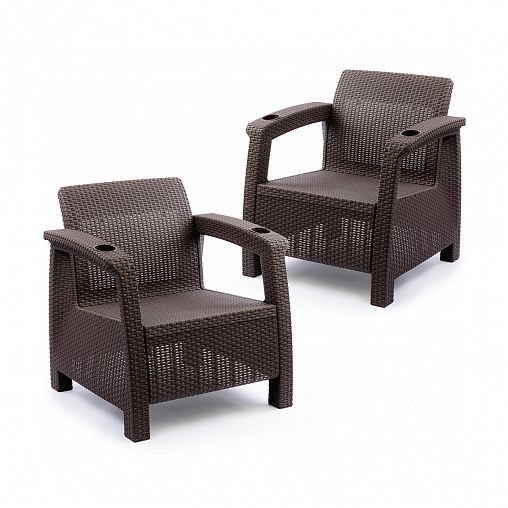 Набор 2-х кресел Альтернатива Ротанг плюс, 73 x 70 x 79 см, венге фото