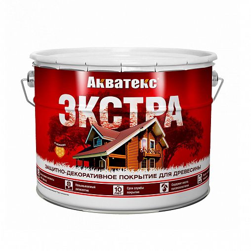 Защитно-декоративное покрытие для дерева Акватекс Экстра, полуглянцевое, 9 л, дуб фото
