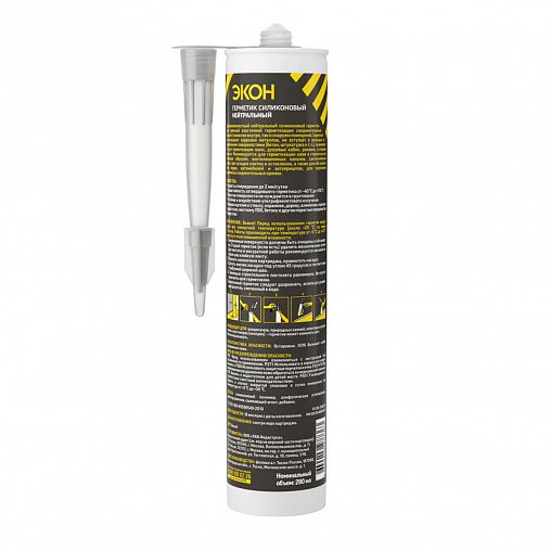 Нейтральный силиконовый герметик Экон 3000270, 280 мл, белый фото