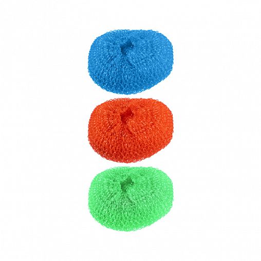 Мочалки для посуды Рыжий кот, пластиковые, упаковка 3 шт фото