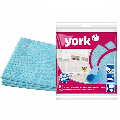Салфетки универсальные York, вискоза, 34 x 35 см, 6 шт фото
