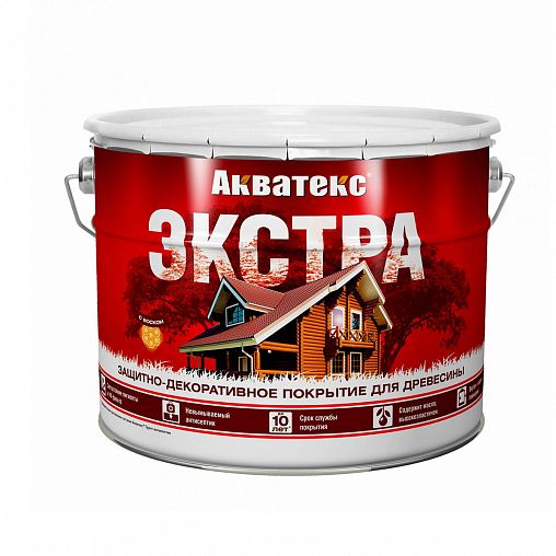 Защитно-декоративное покрытие для дерева Акватекс Экстра, полуглянцевое, 9 л, орегон фото