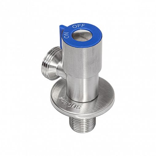 Кран угловой RM, наружная-наружная резьба 1/2" x 3/4", керамическая кран-букса, сталь фото