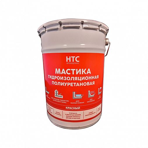 Мастика гидроизоляционная полиуретановая HTC, 6 кг, красная фото