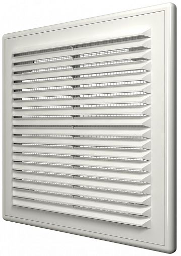 Решетка вентиляционная разъемная Era 2121Р, пластиковая, с сеткой, 208 x 208 мм фото