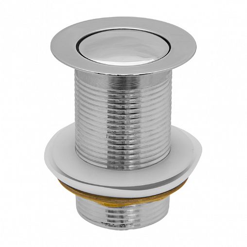 Донный клапан для раковины MPF Click-Clack, с переливом, хром, d 37 мм фото