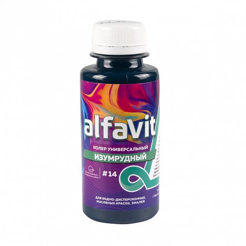 Колер универсальный Alfavit № 14, 100 мл, изумруд фото