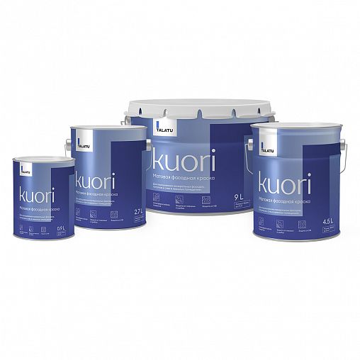 Краска фасадная Talatu Kuori, матовая, база С, бесцветная, 9 л фото